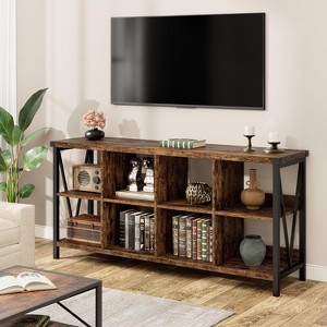 Entryway Console Table, 3 Tier Metal Sofa Table 8 Cube Storage Organizer, Behind Couch Table, Hallway Table for Entry, Living Room and Dining Room - 1 of 4