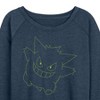 Women's - Pokémon - Gengar Big Face Lightweight French Terry Wide Neck Long Sleeve Shirt - 2 of 4