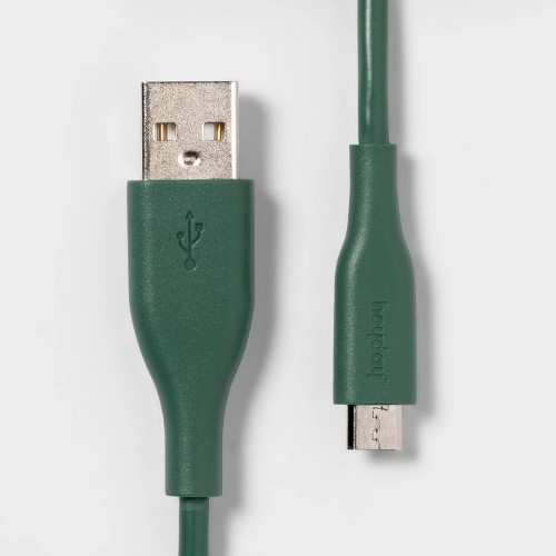 heyday 6' Micro-USB to USB-A Round Cable - Evergreen