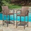 DSVIMOY Counter and Bar Stool Modern Rattan Barstools with Powder Coated Metal Frame for Patio, Brown, 40.5"*23.25"*12" - 2 of 4