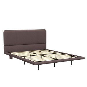 CAVINAS Floating Bed Frame with LED Lights, Modern PU Leather Platform Bed,Upholstered Bed for Bedroom, No Box Spring Needed - 1 of 4