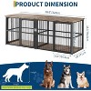 COZONY 87 Inch Double Dog Crate Furniture, Heavy Duty Kennel with Divider 3 Lockable Doors Farmhouse TV Stand - 3 of 4