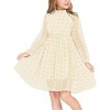 Arshiner Girls Dress Long Sleeve Swiss Dot Ruffle Collar Flowy A-Line Party Dress for Kids - 2 of 4