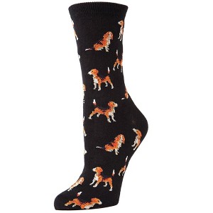 Memoi Women's American Beagle Bamboo Blend Crew Socks - 1 of 1