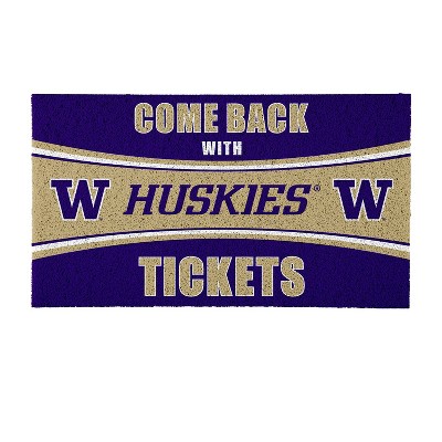 Evergreen Come Back with Tickets University of Washington 28" x 16" Woven PVC Indoor Outdoor Doormat