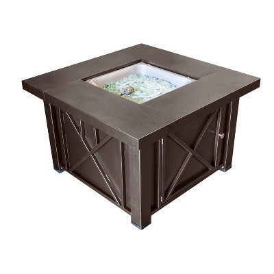 Hammered Bronze 38" Gas Fire Pit Table