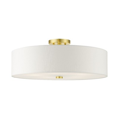 Livex Lighting Meridian 5 - Light Semi-Flush Mount in  Satin Brass