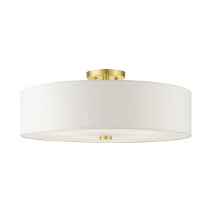 Livex Lighting Meridian 5 - Light Semi-Flush Mount in  Satin Brass - 1 of 2