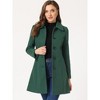 Allegra K Women's Collar Long Sleeve Single Breasted Winter Long Coat - 2 of 4