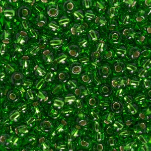 Czech Glass Seed Beads 6/0 (23g) Kelly Green Silver Lined Bead for Jewelry Making - 1 of 4