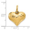 Black Bow Jewelry 14k Yellow Gold Hollow Faceted Puffed Heart Charm or Pendant, 18mm - 4 of 4