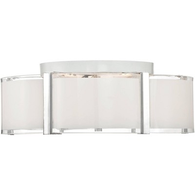 18" Chrome and Glass Drum Modern Ceiling Light