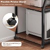 Homhougo 3 Tier Large Printer Table with Storage Shelves, Mobile Printer Cart with Wheels for Home Office Heat Press Mini Fridge, Brown - 3 of 4