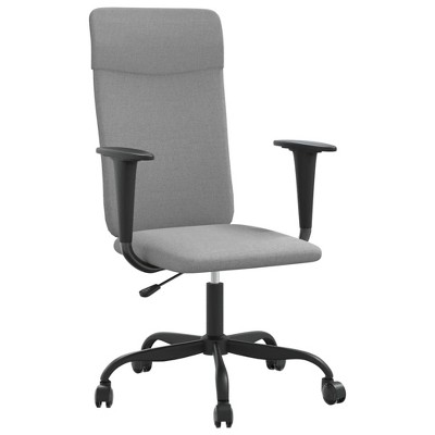 vidaXL Modern Office Chair, Adjustable Height, 360-Degree Swivel Design, Rolling Casters - Light Gray Fabric