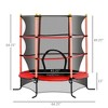 Jump Into Fun 5.3' Recreational Trampoline For Kids With Safety Enclosure Lower protective Net, Easy To Move, Indoor & Outdoor Use - 2 of 4
