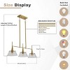 Modern 3-Light Linear Chandelier for Dining Room, 34.25in Brass Finish Kitchen  Island Pendant Light with Seeded Glass Shade - 4 of 4