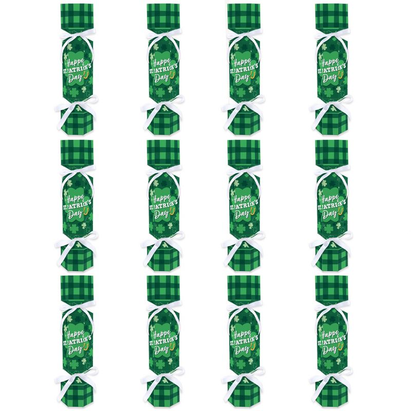Big Dot of Happiness Shamrock St. Patrick's Day - No Snap Saint Paddy’s Day Party Table Favors - DIY Cracker Boxes - Set of 12, 6 of 10