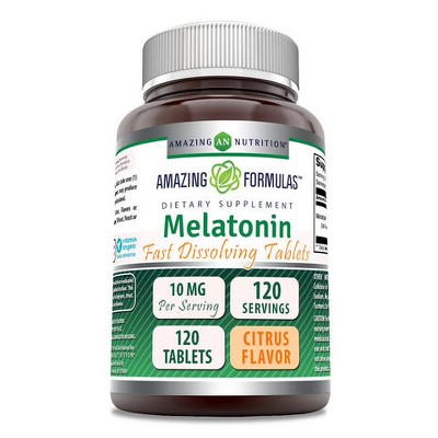 Amazing Formulas Melatonin Fast Dissolving  Citrus flavor 10 Mg 120 Tablets