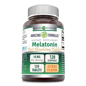 Amazing Formulas Melatonin Fast Dissolving  Citrus flavor 10 Mg 120 Tablets - 1 of 1