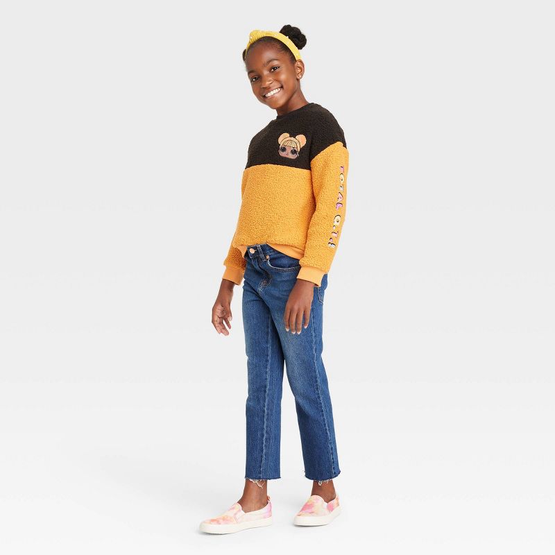 Girls' L.O.L. Surprise! Faux Shearling Sweatshirt - Yellow, 3 of 4