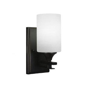 Toltec Lighting Uptowne 1 - Light Sconce in  Dark Granite with 4" White Matrix Shade - 1 of 1