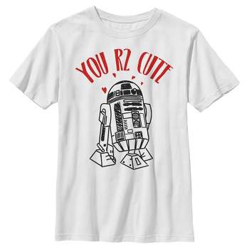 Boy's Star Wars Valentine's Day You R2 Cute Sketch T-Shirt