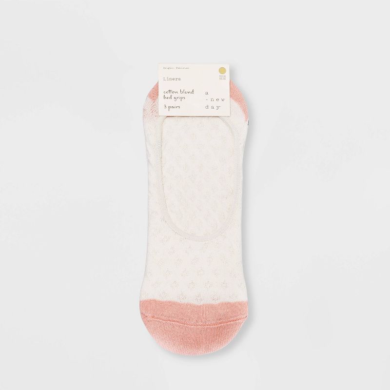 Women&#39;s 3pk Liner Socks - A New Day&#8482; Cream 4-10, 2 of 3
