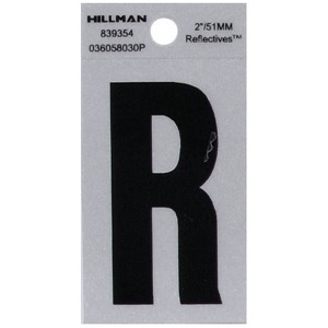 Hillman 2 in. Reflective Black Vinyl Self-Adhesive Letter R 1 pc (Case of 6) - 1 of 1