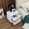 Nightstand, Wooden 2-Drawer Night Stand Bed Side Table With Metal Legs, Luxury Wood End Table 13.78''x 16.53''x 20'' For Bedroom, Living Room - 2 of 4
