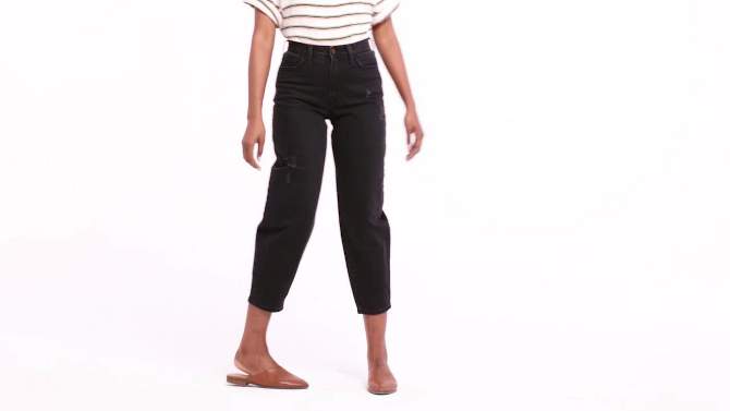 Women's High-Rise Balloon Jeans - Universal Thread™ Black, 2 of 9, play video