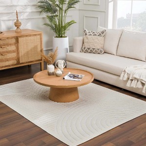 Hauteloom Deron White Washable 3D Rug - 1 of 4