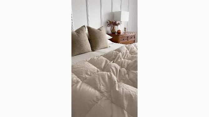 Puredown All Season 100% Organic Cotton Down Duvet Insert Medium Warmth Comforter, 2 of 13, play video