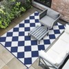 Outdoor Rug for Backyard Modern Checkered Rug Stain-Resistant Non-Slip Balcony Carpet - 2 of 4
