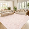 Vintage Soft Floral Print Area Rugs Machine Washable Throw Carpet for Home Office - 3 of 4