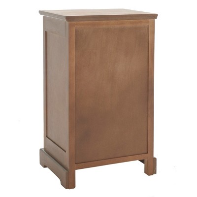 Beige Pine Transitional Rectangular Side Table with Storage