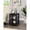 HomeStock Belmont End Table with Soft X-Shaped Side Design and Two Tier Shelves, Solid Rubberwood with Oak Veneer for Living Room Storage - 3 of 4