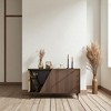 Sideboard Cabinet with Spring-Loaded Doors, Walnut Storage Buffet Console Table with Spacious Compartments for Dining Room, Living Room, or Entryway - 2 of 4