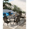Metal Patio Chairs Set of 4,Stackable Outdoor Dining Chairs Set with Breathable Materials and Metal Frames All Weather Resistant Black - 3 of 4