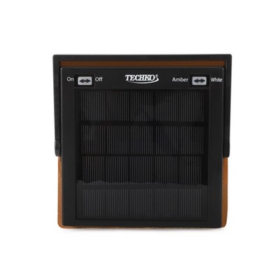 Brown Plastic Solar LED Outdoor Lantern with Dog Silhouettes