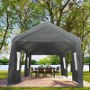 DOMETOUR 10x20ft Gazebo Party Tent Heavy Duty Canopy Carport Outdoor Portable Garage Grey - 3 of 4