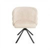 PAGED Accent Chair Set of 2, Swivel Accent Chair with Metal Base, Upholstered Arm Chair for Living Room, Beige - 3 of 4