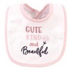 Hudson Baby Infant Girl Cotton and Polyester Bibs 10pk, Cute, Kind And Beautiful, One Size - 4 of 4