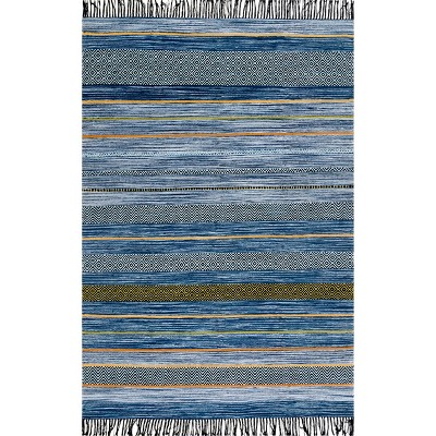 Nuloom Hand Loomed Stripes Tassel Ninonne Indoor Area Rug