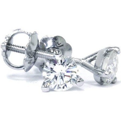 Pompeii3 SI/G 1/2ct Diamond Studs 14K White Gold Screw Back Martini
