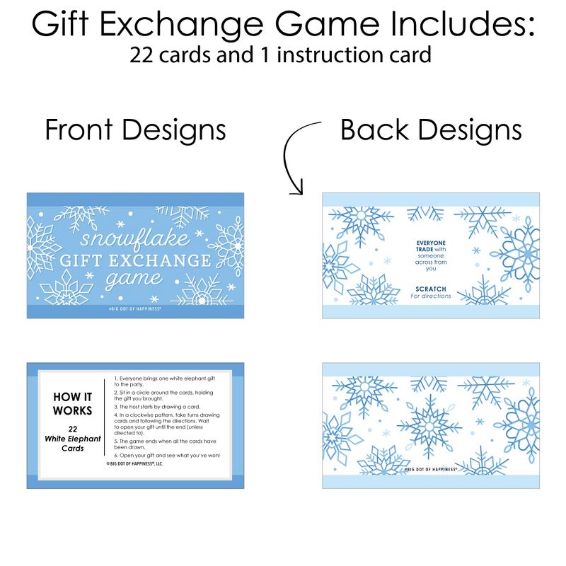 Big Dot of Happiness Blue Snowflakes - Winter Holiday Party Gift Exchange Game Scratch Off Cards - 22 Count, 5 of 7