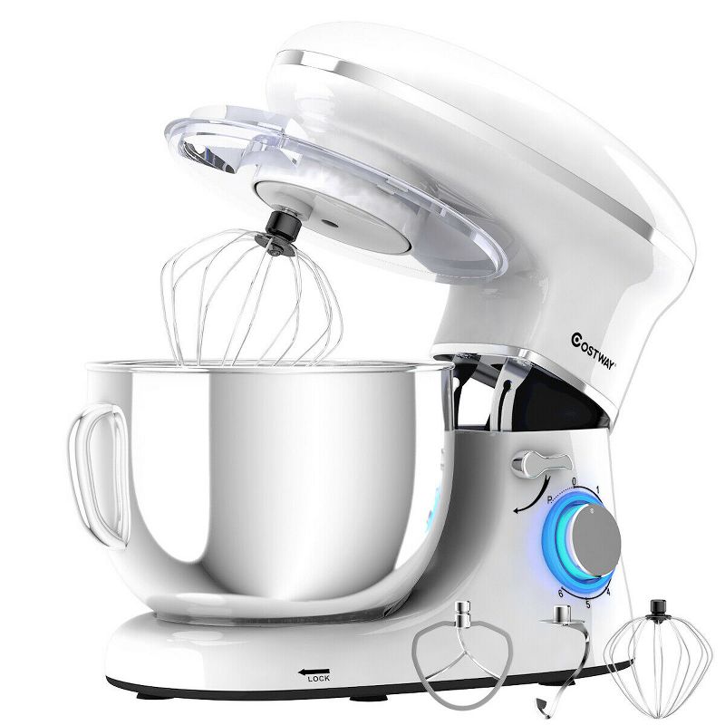 Tilt-Head Stand Mixer 7.5 Qt 6 Speed 660W with Dough Hook, Whisk & Beater, 3 of 11