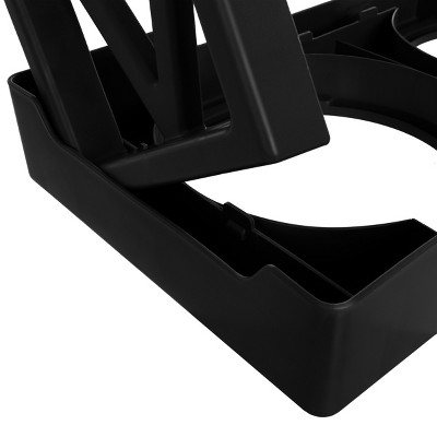 Black Elevated Dog Feeding Station with Stainless Steel Bowls