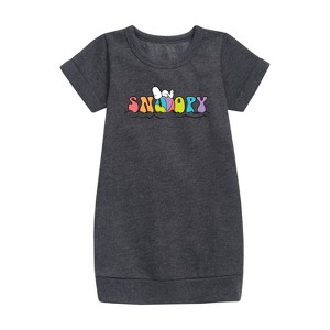- Peanuts - Snoopy's Beach Ball Graphic Short Sleeve Fleece Dress - 1 of 4