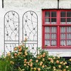 Gulches 2 Pack Metal Garden Trellis 86.7" x 19.7" Rustproof Trellis for Climbing Plants Outdoor Flower Support Butterfly Deco Black - 2 of 4