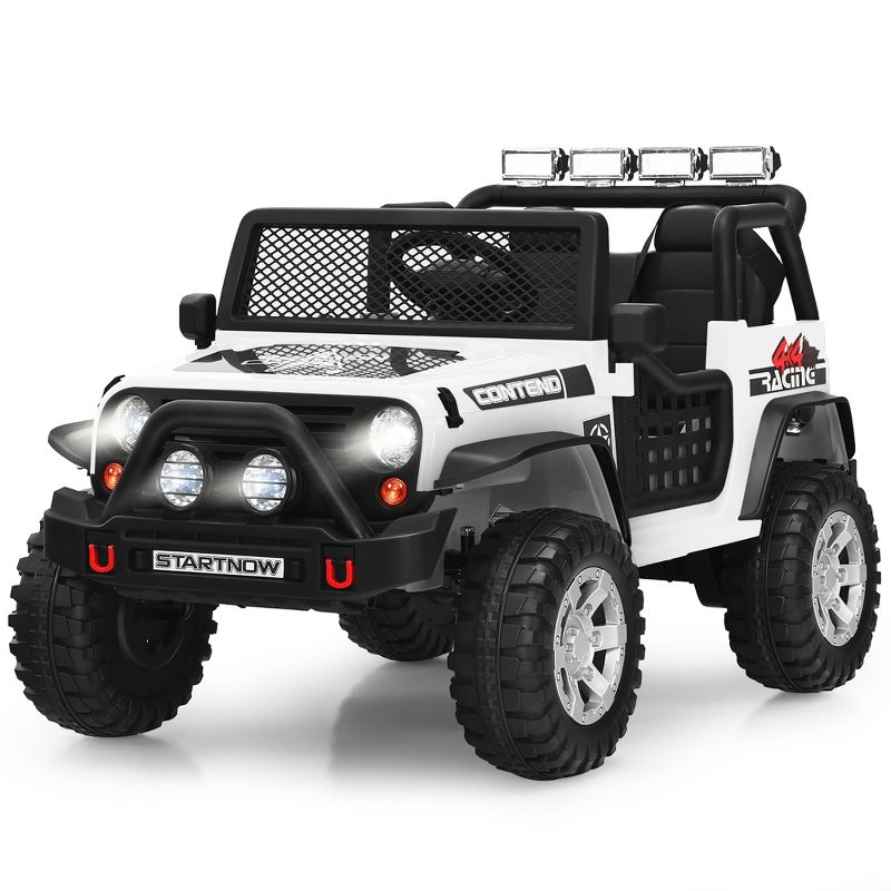 Costway 12V Kids Ride On Truck Remote Control Electric Car with Lights&Music White\Black\Pink\Red, 1 of 11